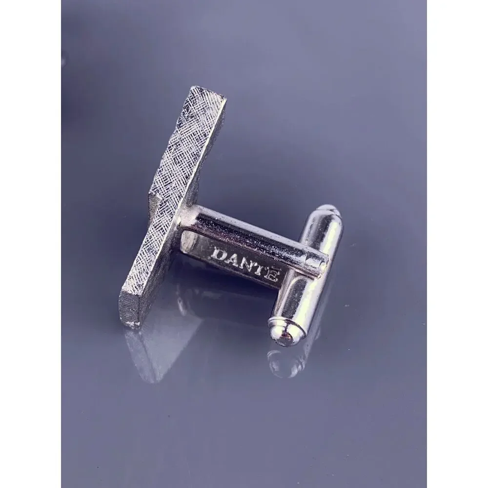 L Initial Monogram Cufflinks Silver Tone Bold Block Font MCM Dante Vintage